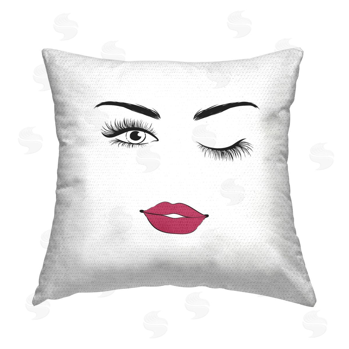 Martina Pavlova Winking Minimal Face Outdoor Quick-Dry Polyester Printed Throw Pillow