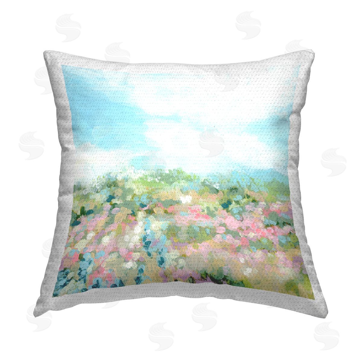 June Erica Vess Speckled Flower Field Outdoor Quick-Dry Polyester Printed Throw Pillow