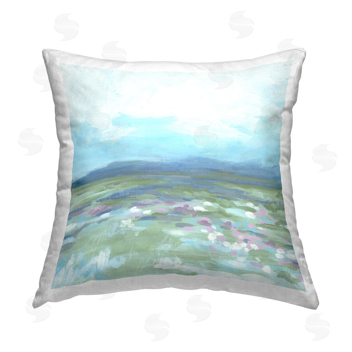 June Erica Vess Foggy Distant Mountains Printed Plush Polyester Throw Pillow