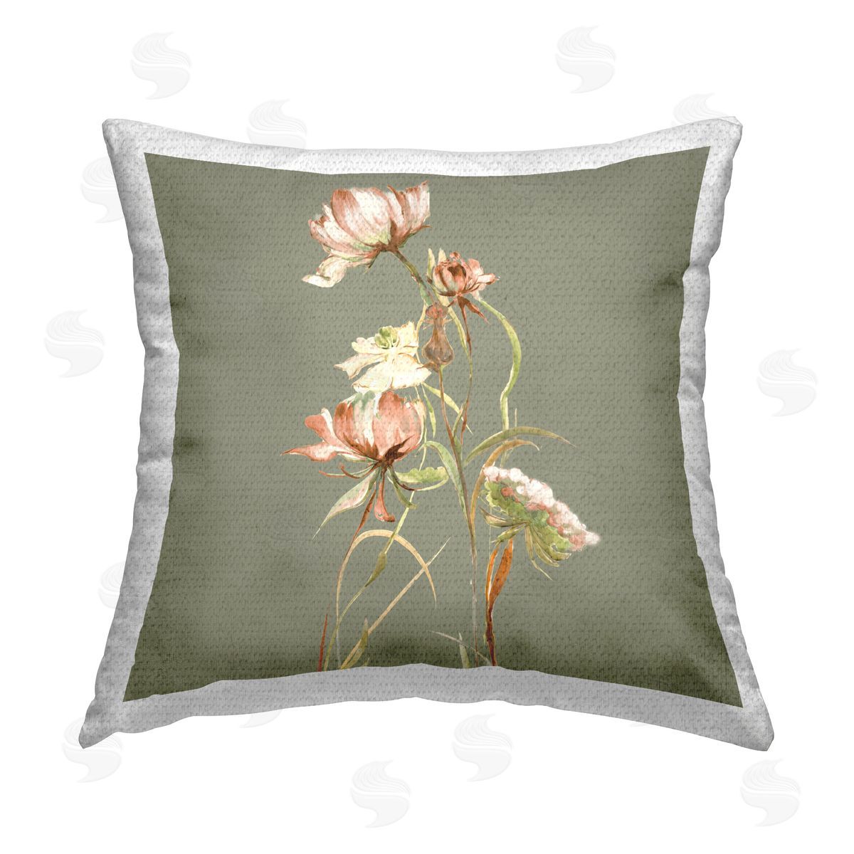 Liz Jardine Budding Woodland Florals Outdoor Quick-Dry Polyester Printed Throw Pillow