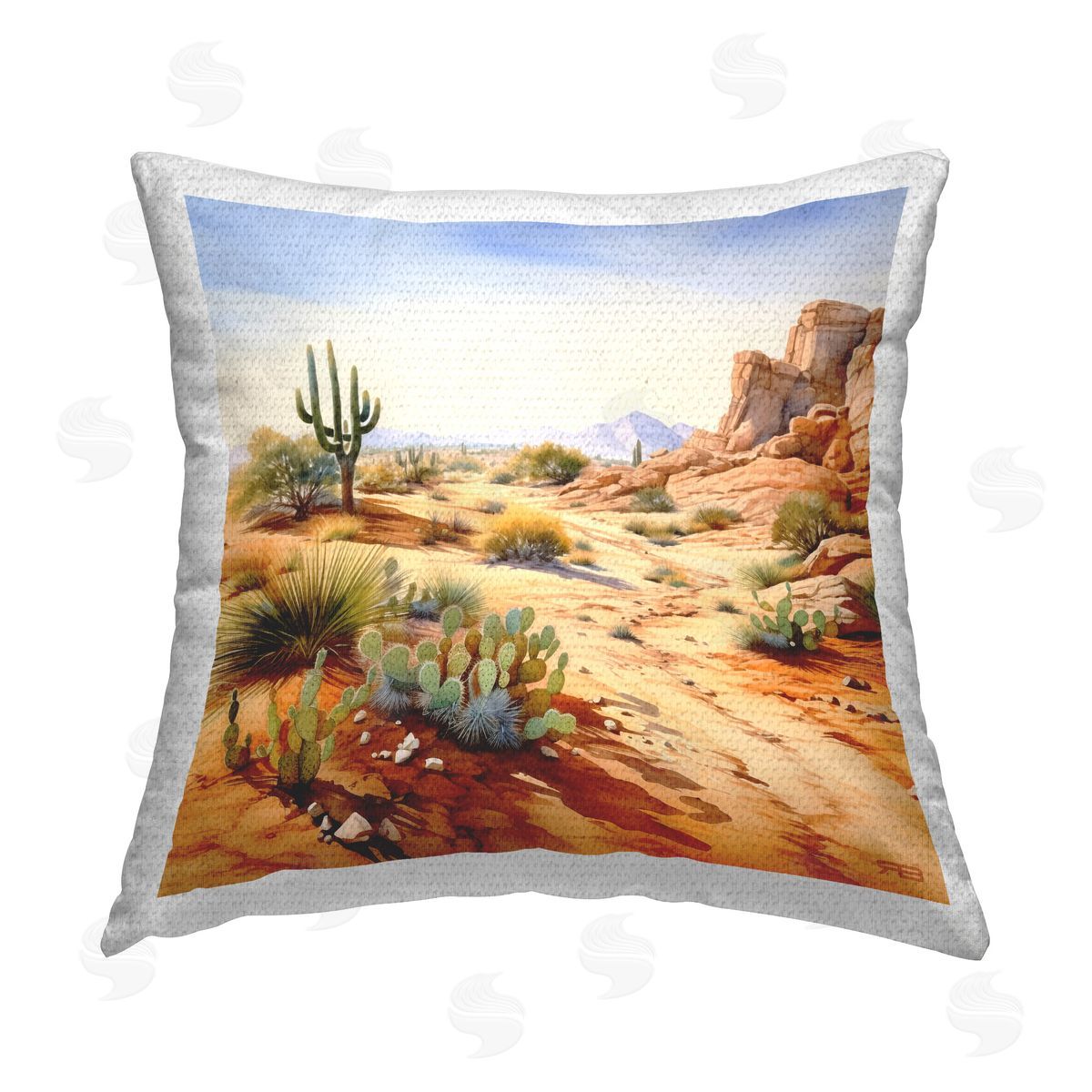 RB Arid Canyon Path Outdoor Quick-Dry Polyester Printed Throw Pillow