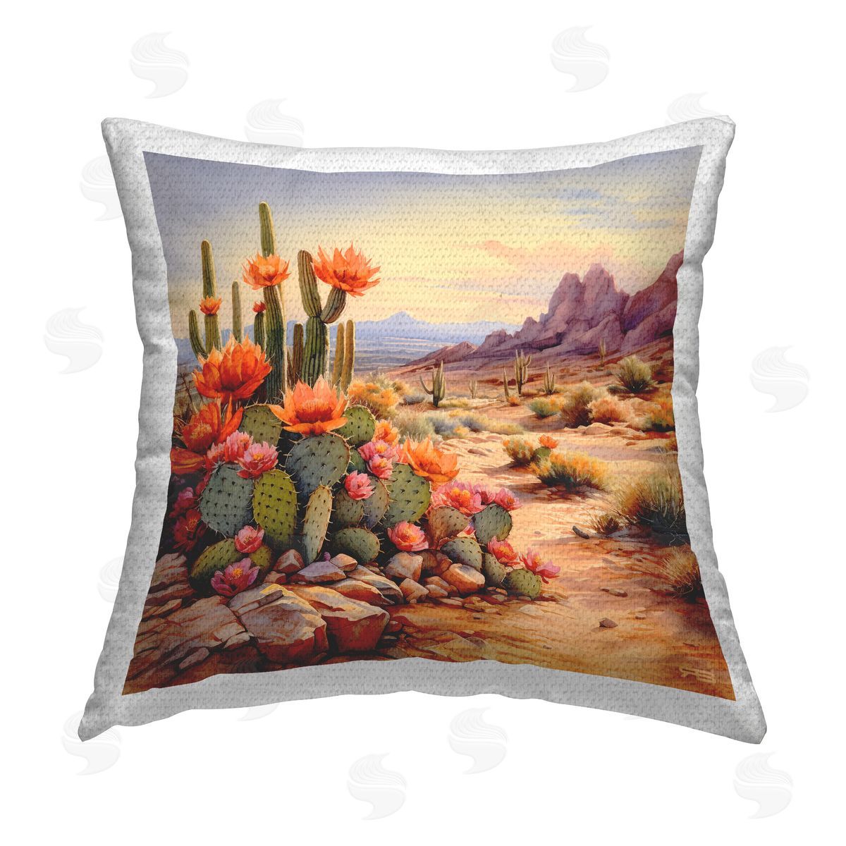 RB Southwestern Cactus Bunches Outdoor Quick-Dry Polyester Printed Throw Pillow