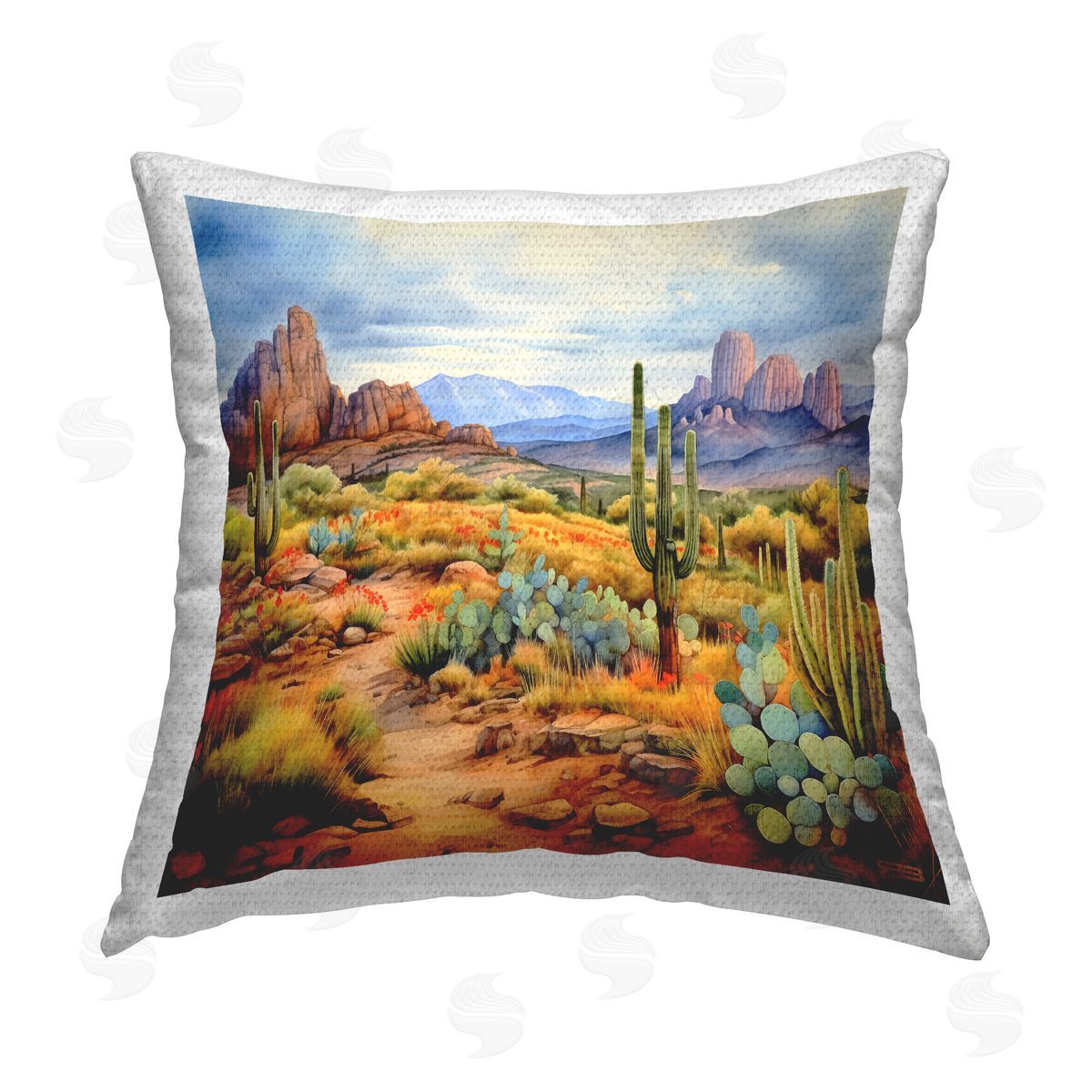 RB Distant Canyon Landscape Outdoor Quick-Dry Polyester Printed Throw Pillow
