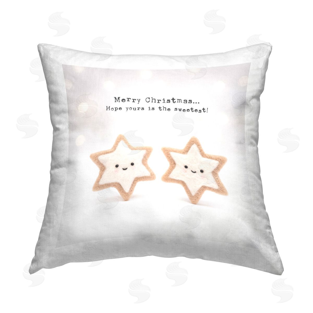 Lemon & Sugar Sweetest Christmas Cookies Printed Plush Polyester Throw Pillow