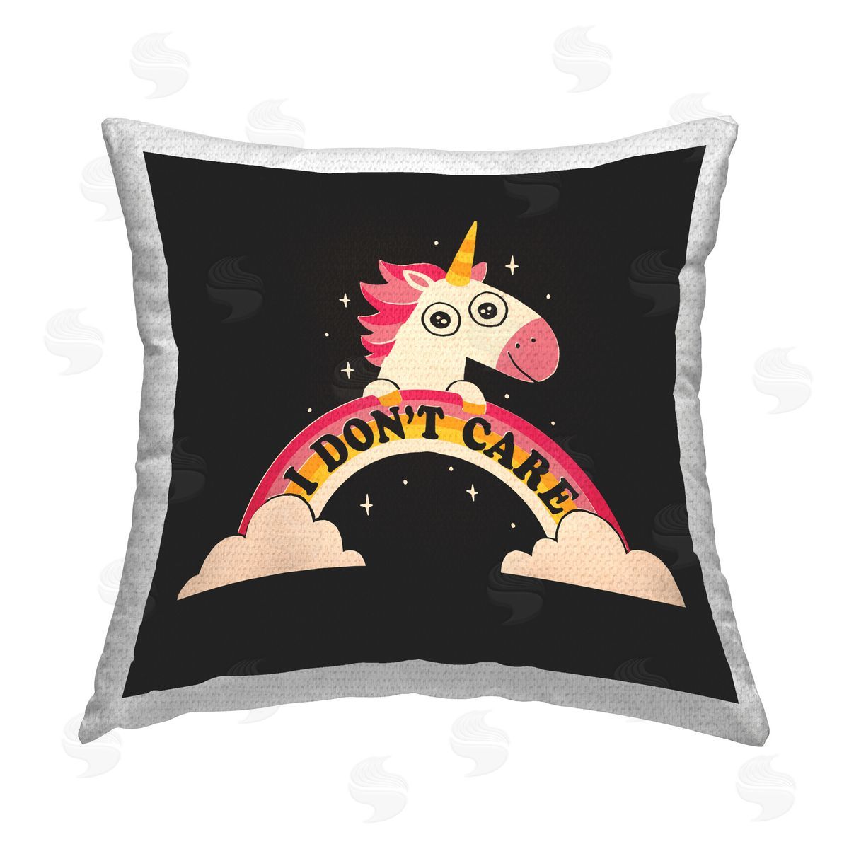Michael Buxton Don't Care Unicorn Outdoor Quick-Dry Polyester Printed Throw Pillow