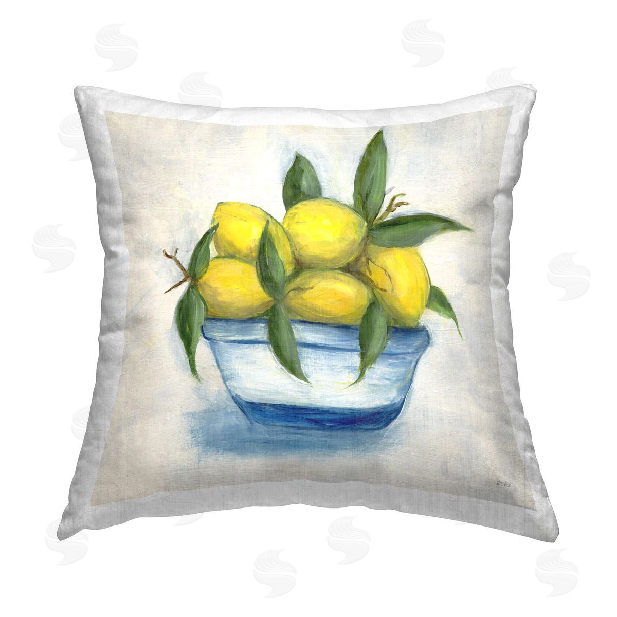 Marilyn Dunlap Traditional Lemon Bowl Printed Plush Polyester Throw Pillow