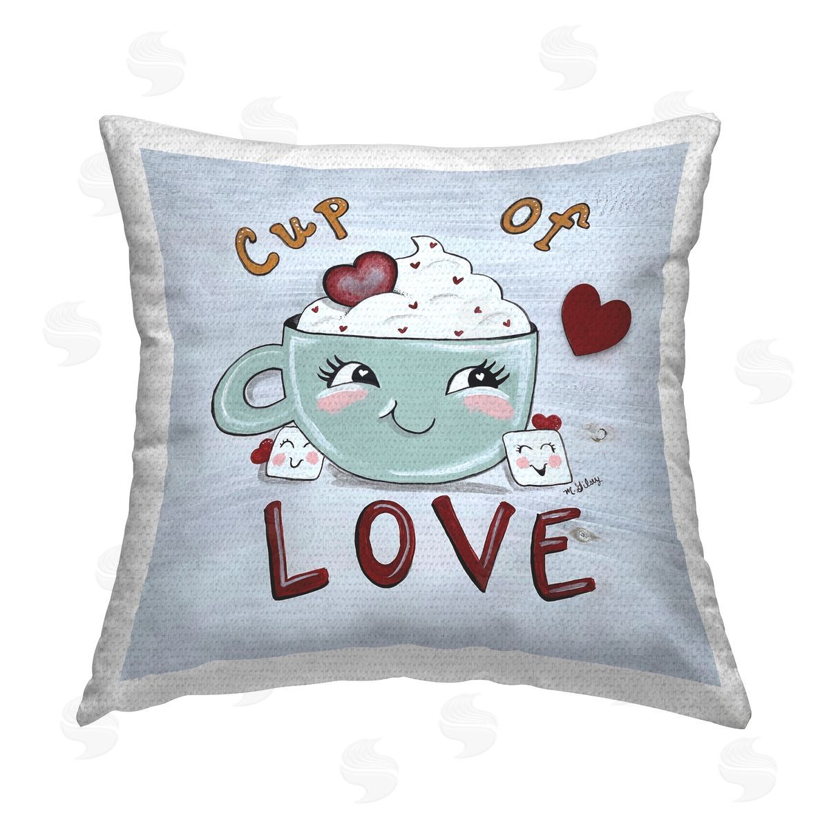 Michelle Gilsey Cup Of Love Mug Outdoor Quick-Dry Polyester Printed Throw Pillow