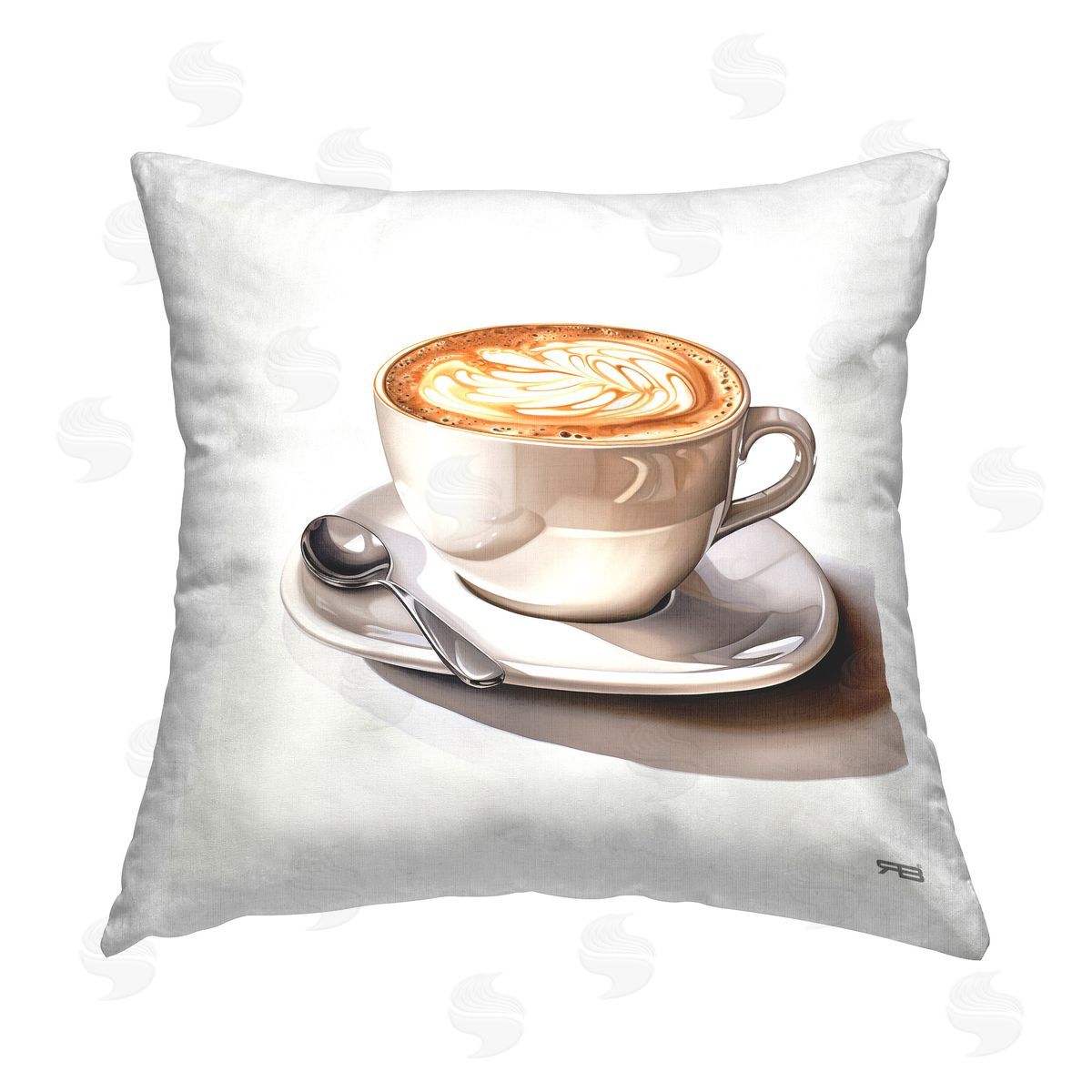 RB Minimal Cappuccino Mug Printed Plush Polyester Throw Pillow