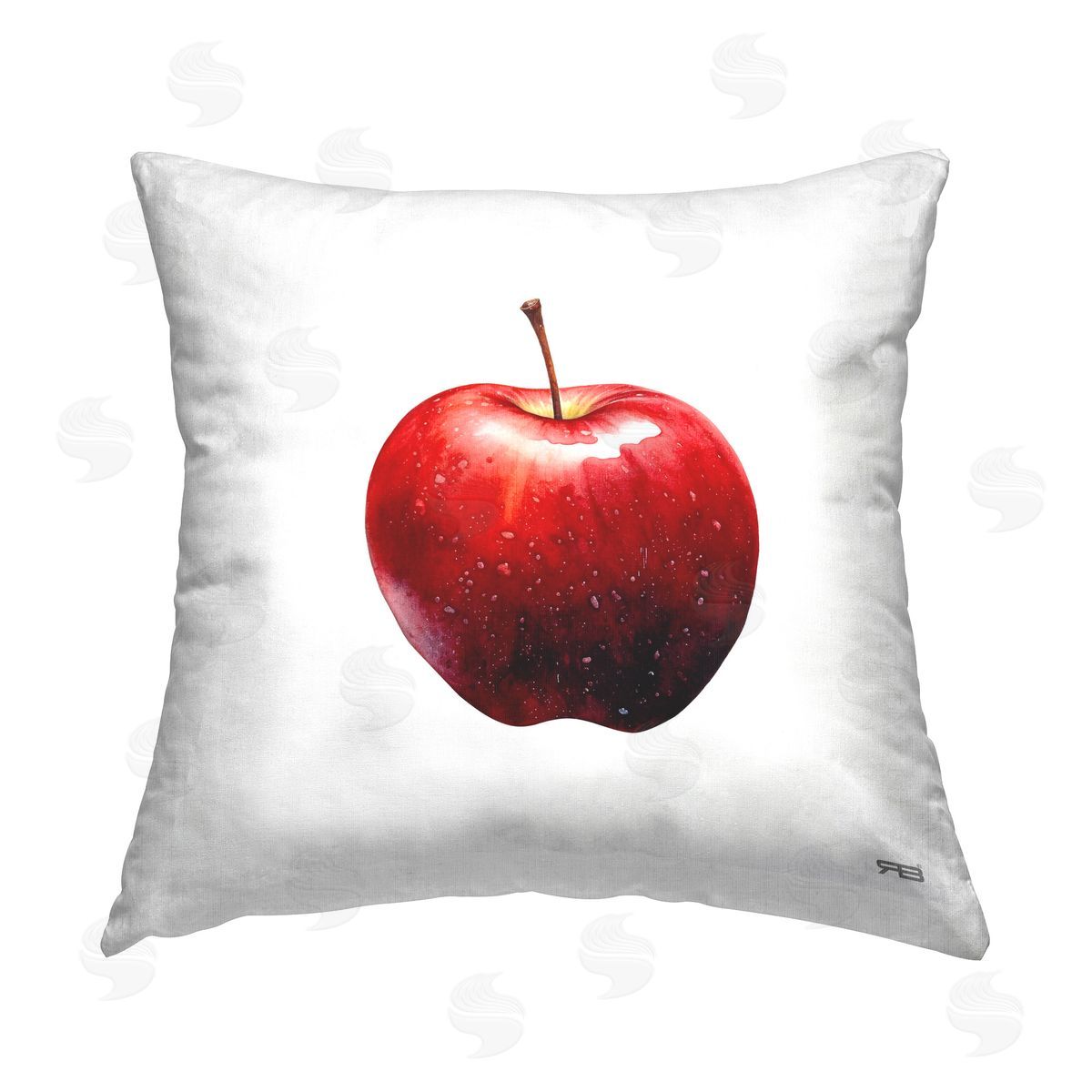 RB Lush Red Apple Printed Plush Polyester Throw Pillow