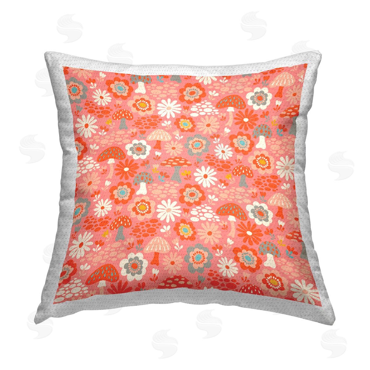 Carrie Cantwell Fun Cottage Florals Pattern Outdoor Quick-Dry Polyester Printed Throw Pillow