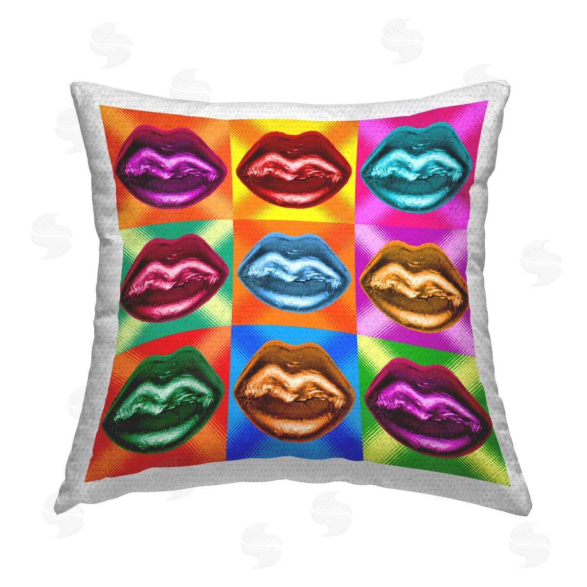 Ziwei Li Alternating Glam Lips Outdoor Quick-Dry Polyester Printed Throw Pillow