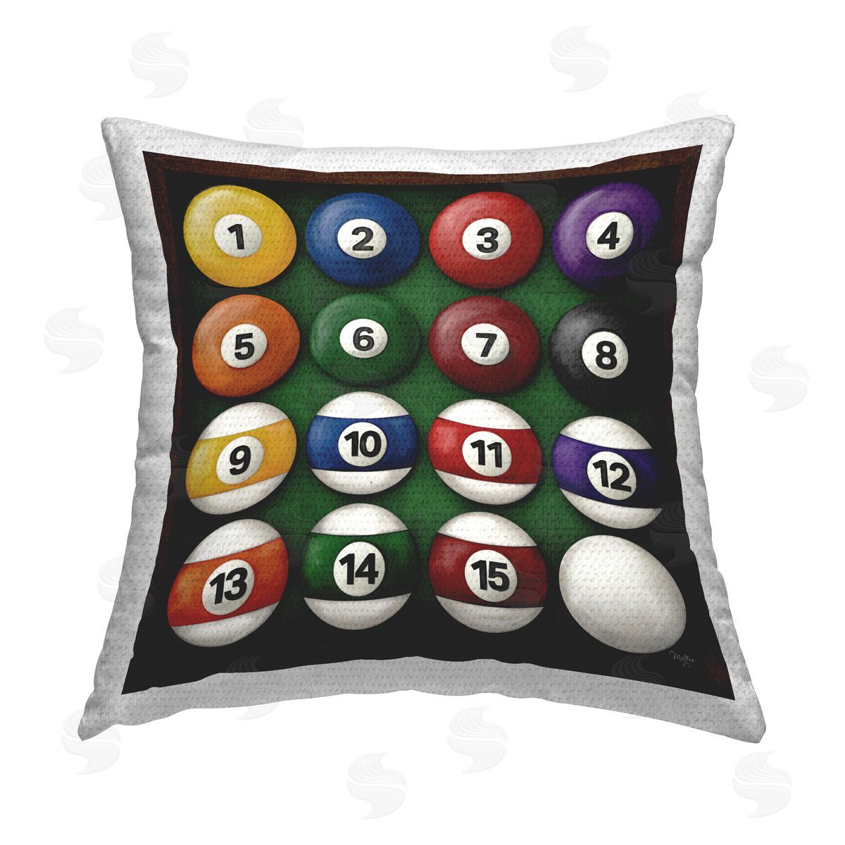 Mollie B. Billiard Balls Arrangement Outdoor Quick-Dry Polyester Printed Throw Pillow