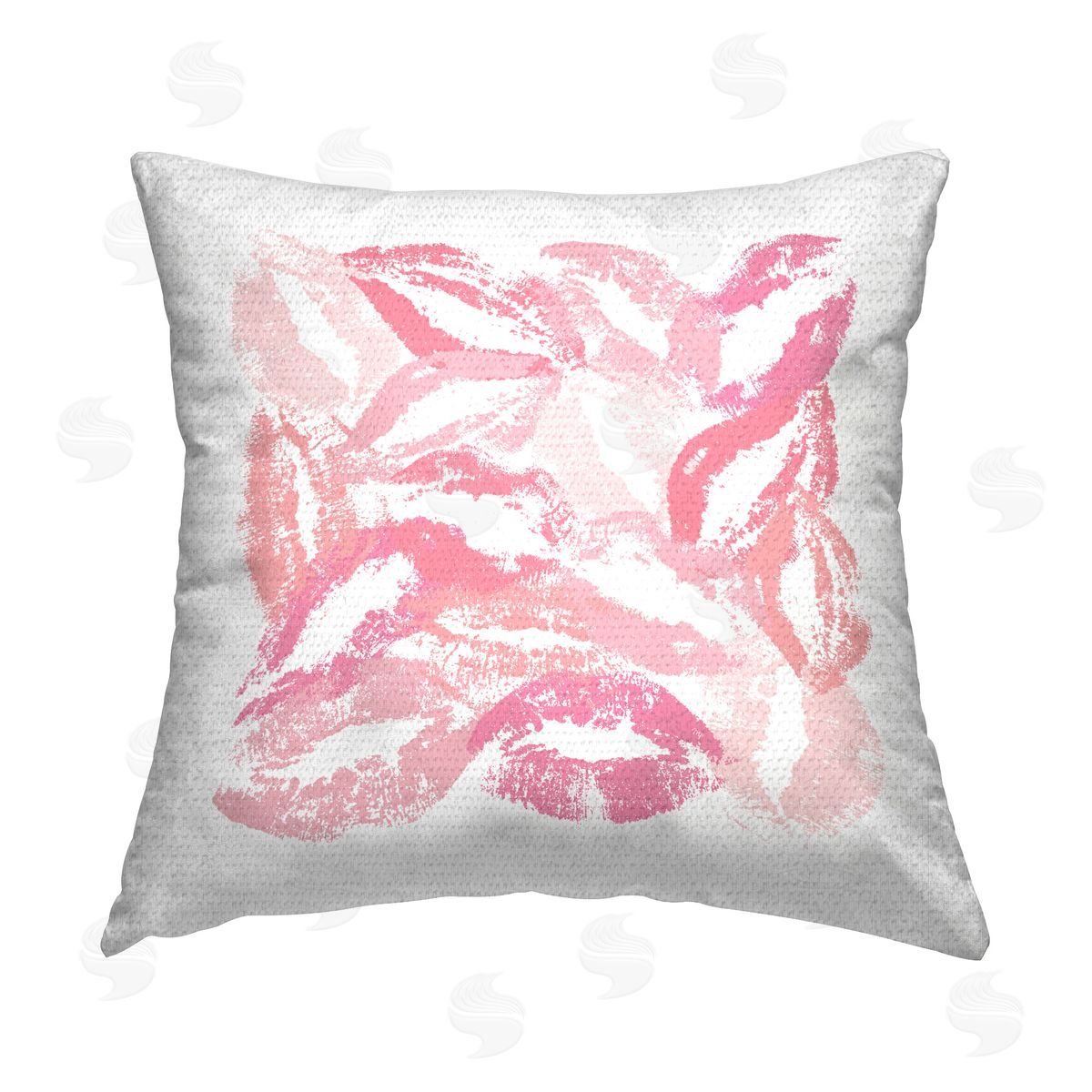Martina Pavlova Pink Lipstick Kisses Outdoor Quick-Dry Polyester Printed Throw Pillow