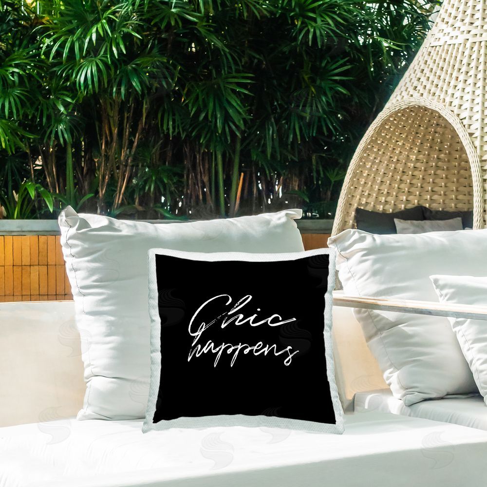 Martina Pavlova Sassy Chic Happens Outdoor Quick-Dry Polyester Printed Throw Pillow in Back Yard