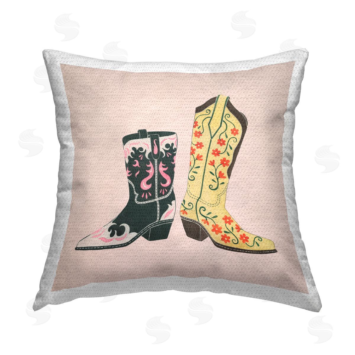 Grace Popp Floral Cowgirl Fashion Outdoor Quick-Dry Polyester Printed Throw Pillow