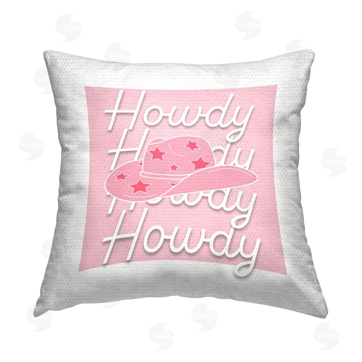 Corinne Rose Designs Pastel Howdy Hat Outdoor Quick-Dry Polyester Printed Throw Pillow
