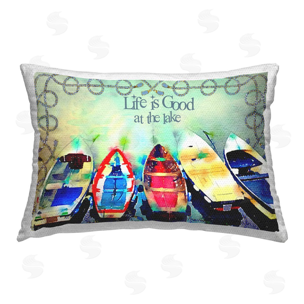 Jill Meyer Good At Lake Boats Outdoor Quick-Dry Polyester Printed Throw Pillow