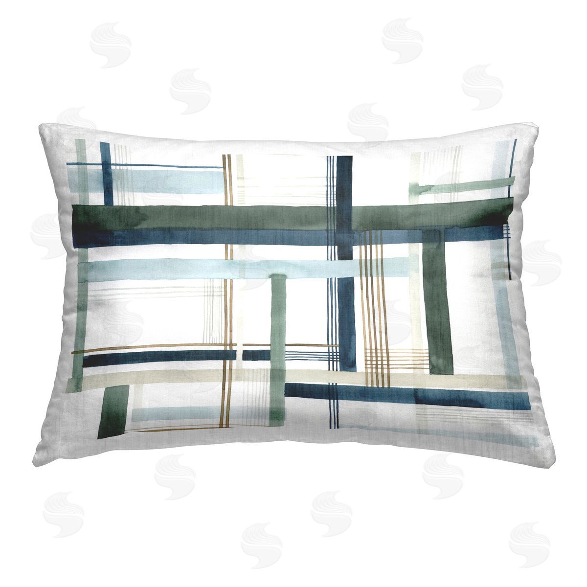 Grace Popp Layered Woven Pattern  Printed Plush Polyester Throw Pillow