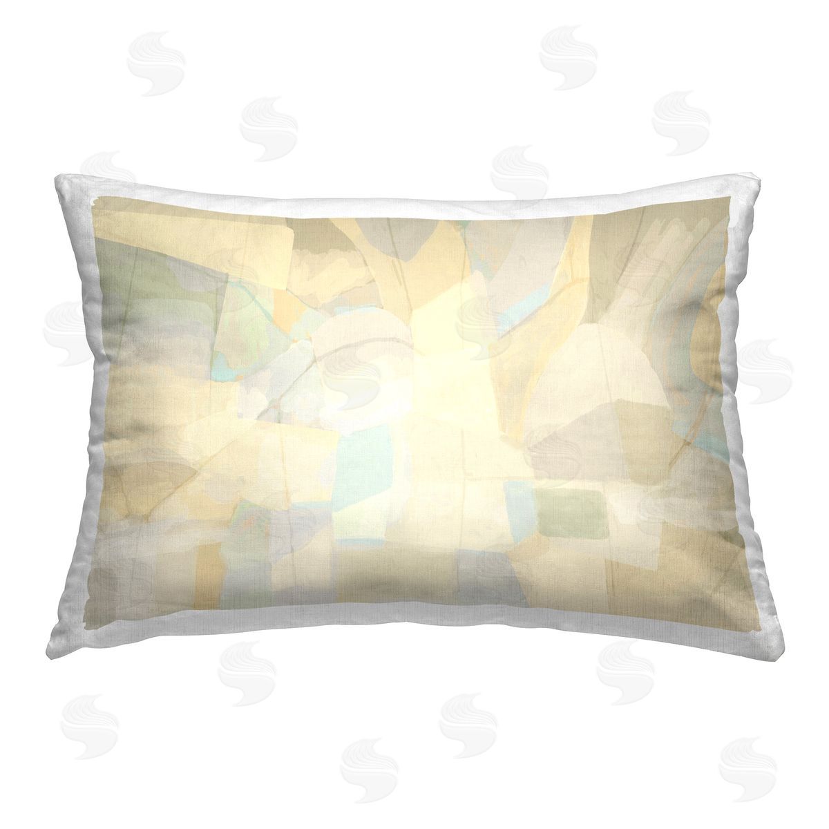 Michael Tienhaara Neutral Geometric Pattern Printed Plush Polyester Throw Pillow