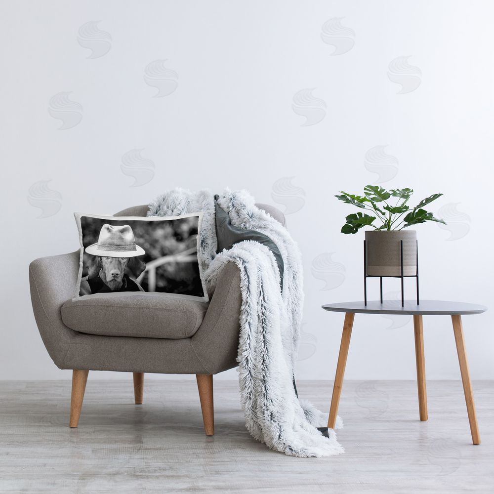 SD Graphics Studio Country Cowboy Dog Printed Plush Polyester Throw Pillow On Chair