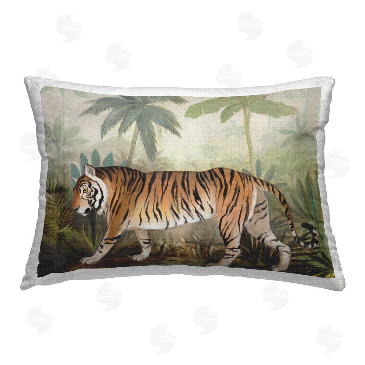 Julia Purinton Prowling Tiger in Forest Outdoor Quick-Dry Polyester Printed Throw Pillow
