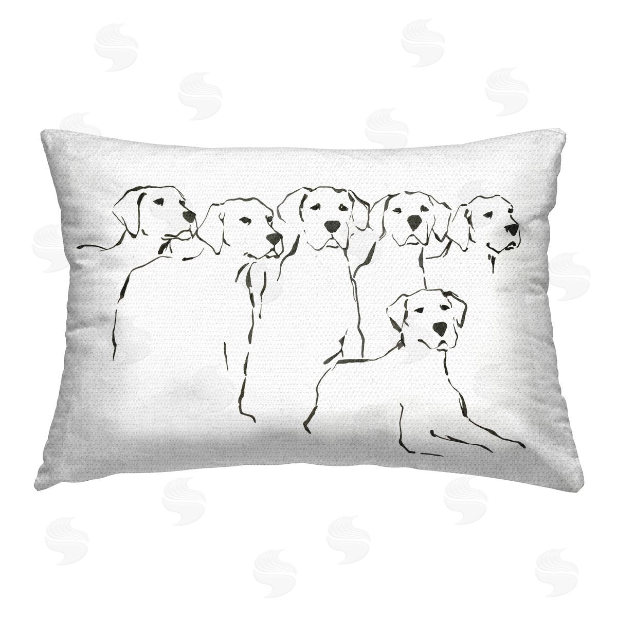 Ethan Harper Simple Retriever Dogs Outdoor Quick-Dry Polyester Printed Throw Pillow