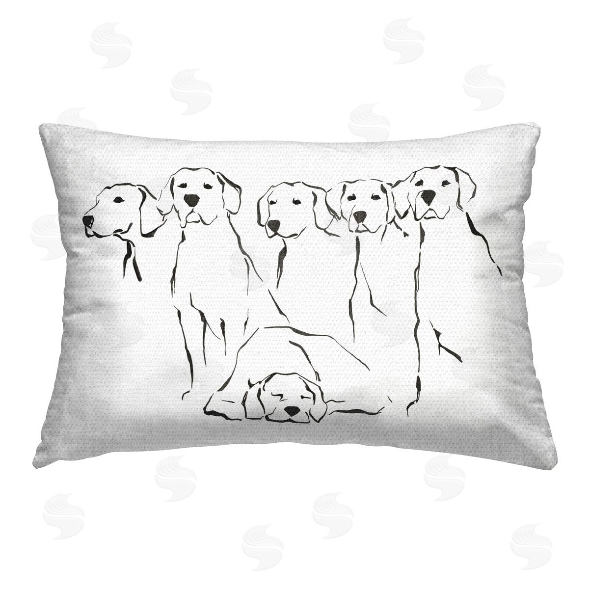 Ethan Harper Retriever Dogs Doodle Outdoor Quick-Dry Polyester Printed Throw Pillow