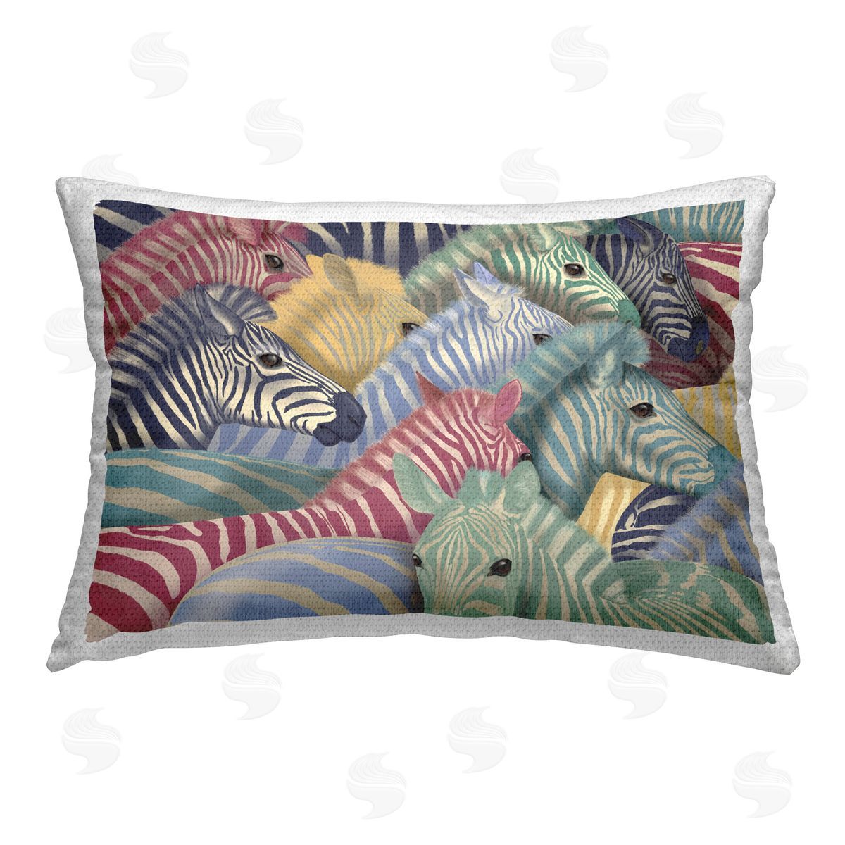 Fab Funky Modern Hued Zebras Outdoor Quick-Dry Polyester Printed Throw Pillow