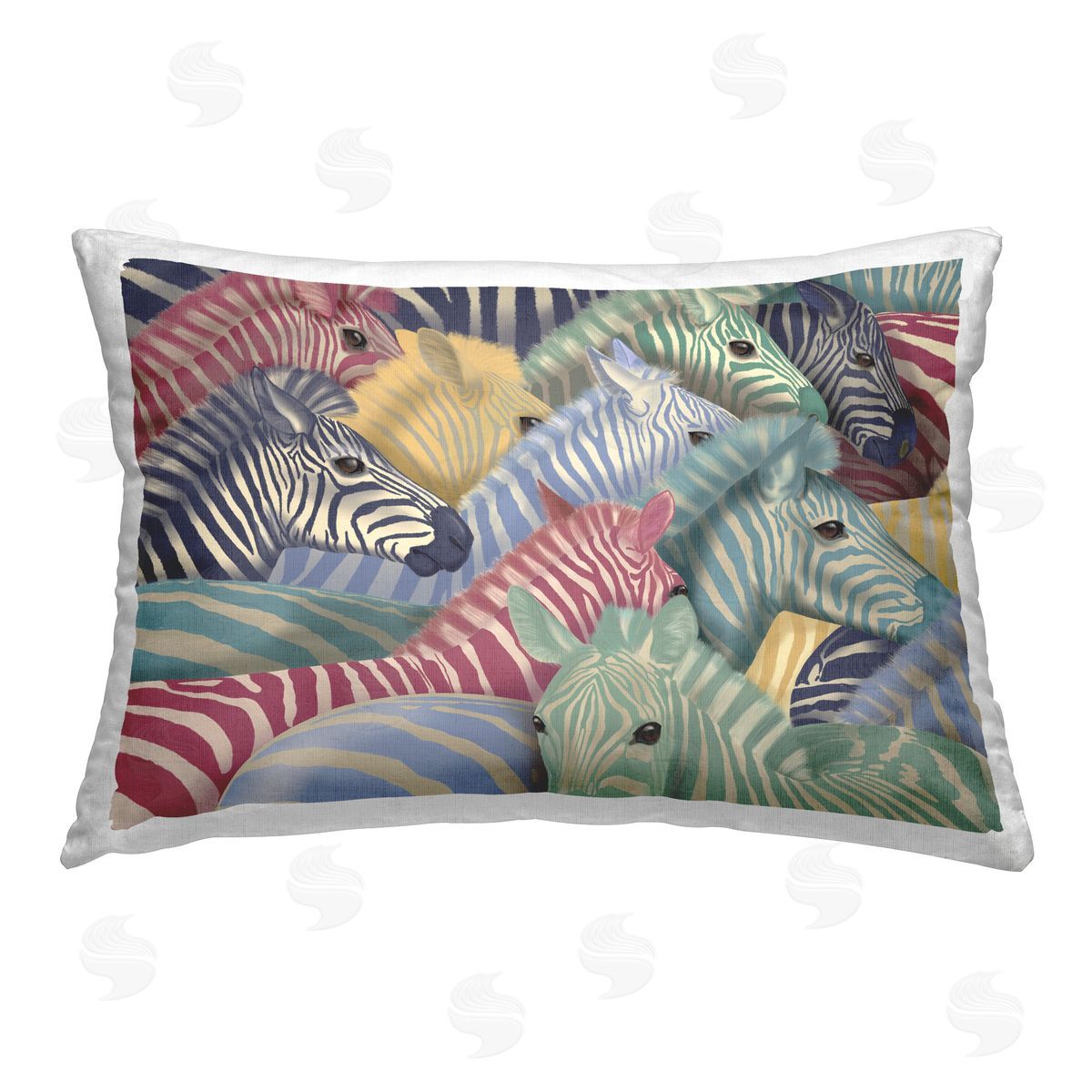 Fab Funky Modern Hued Zebras Printed Plush Polyester Throw Pillow