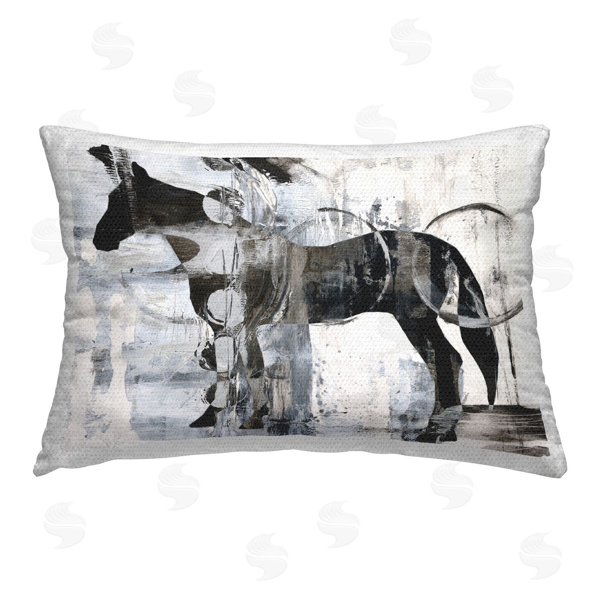 Ethan Harper Horse & Abstract Circles Outdoor Quick-Dry Polyester Printed Throw Pillow
