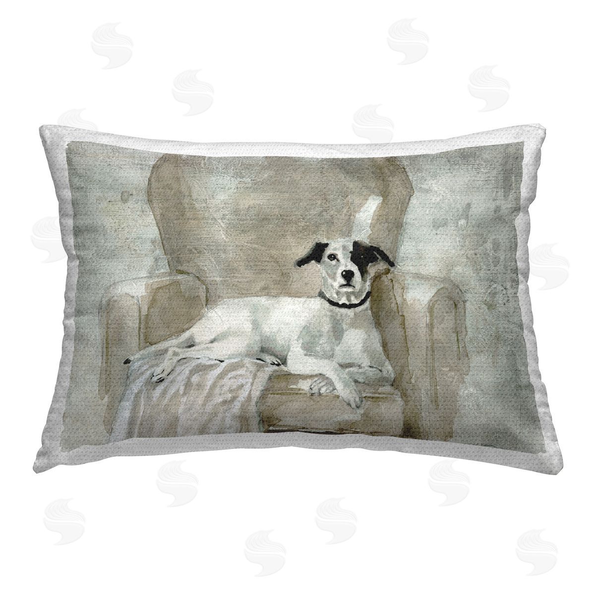 Carol Robinson Family Dog Favorite Chair Outdoor Quick-Dry Polyester Printed Throw Pillow