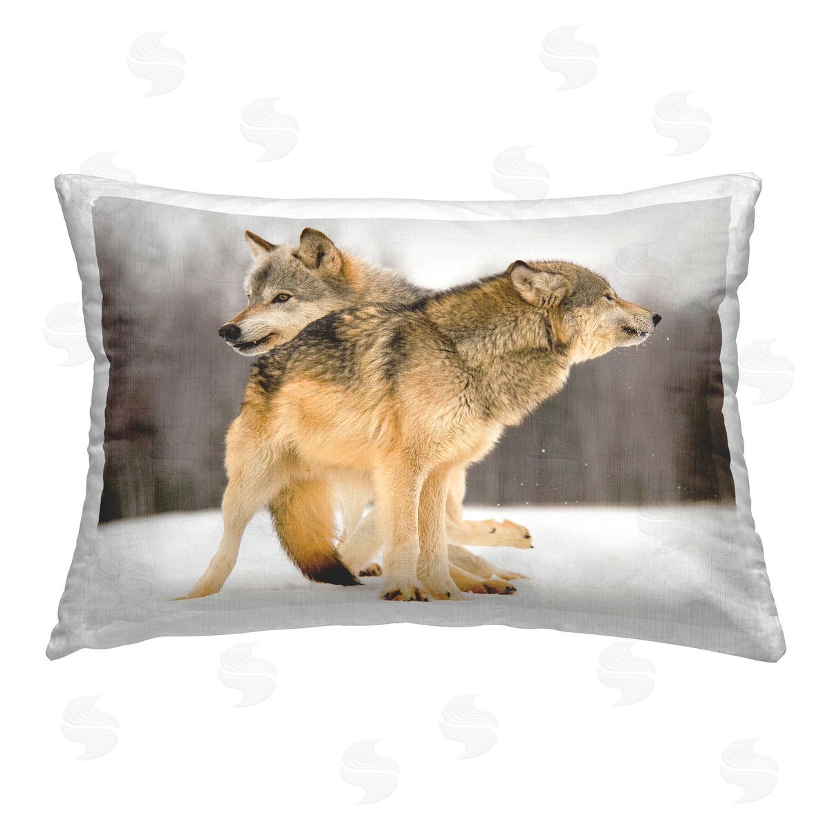 Lisa Dearing Wolf Duo Huddle Printed Plush Polyester Throw Pillow