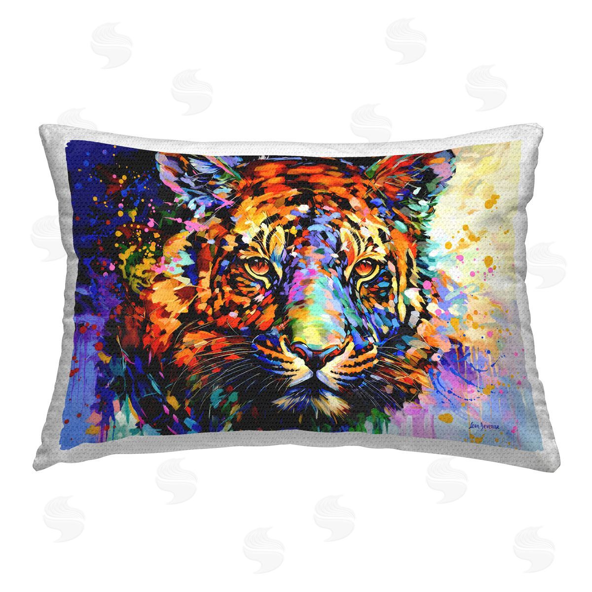 Leon Devenice Tiger's Wild Wonder Outdoor Quick-Dry Polyester Printed Throw Pillow