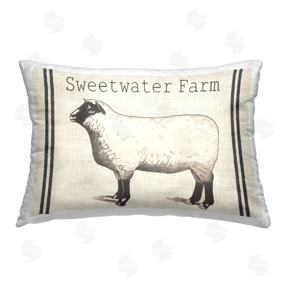 Gwendolyn Babbit Sweetwater Farm Sheep Printed Plush Polyester Throw Pillow