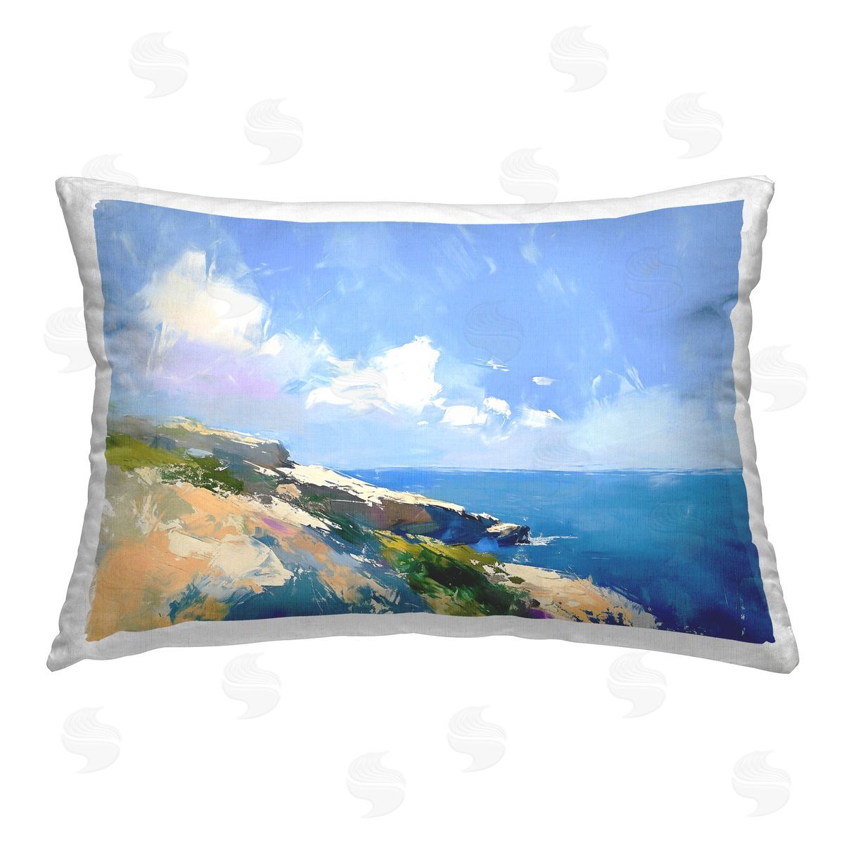 Ramona Murdock Rugged Coastline Landscape Printed Plush Polyester Throw Pillow