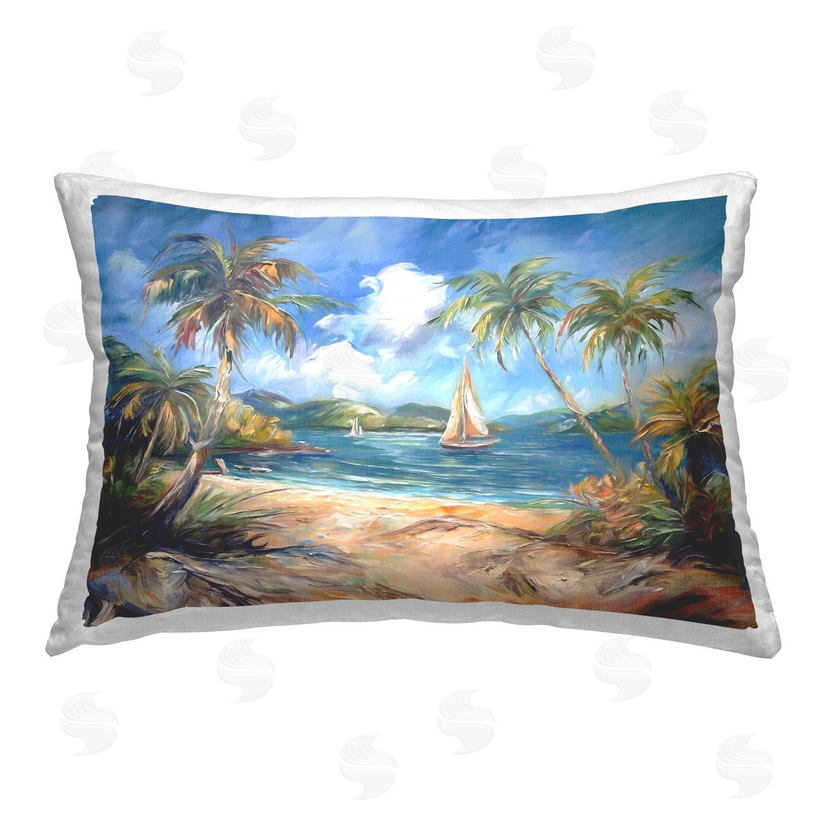 Ramona Murdock Paradise Beach Harbor Printed Plush Polyester Throw Pillow