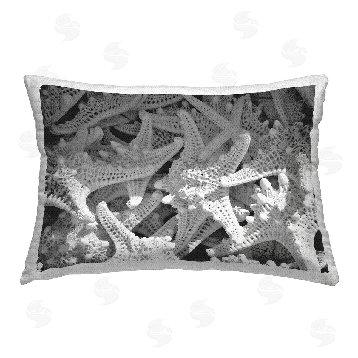 Jairo Rodriguez Nautical Starfish Pile Outdoor Quick-Dry Polyester Printed Throw Pillow