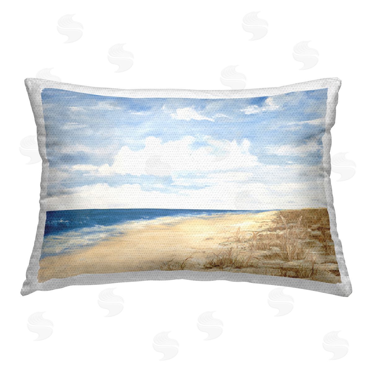 Julie DeRice Calm Beach Painting Outdoor Quick-Dry Polyester Printed Throw Pillow