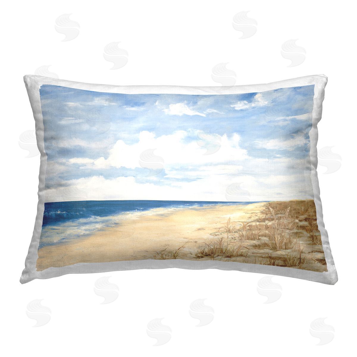 Julie DeRice Calm Beach Painting Printed Plush Polyester Throw Pillow