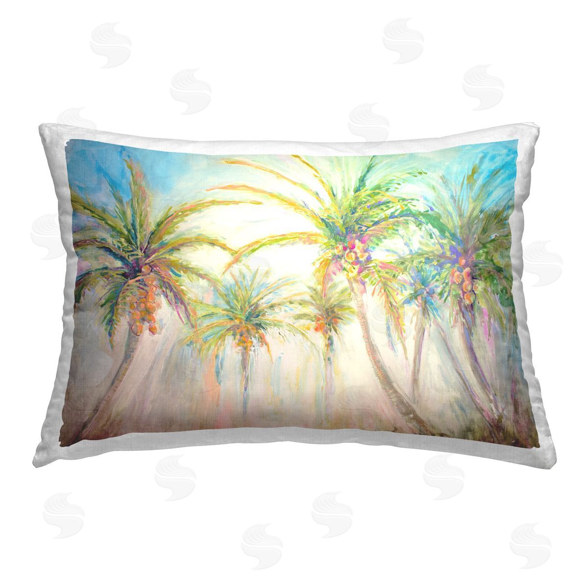 Diannart Swaying Palms Abstract Printed Plush Polyester Throw Pillow