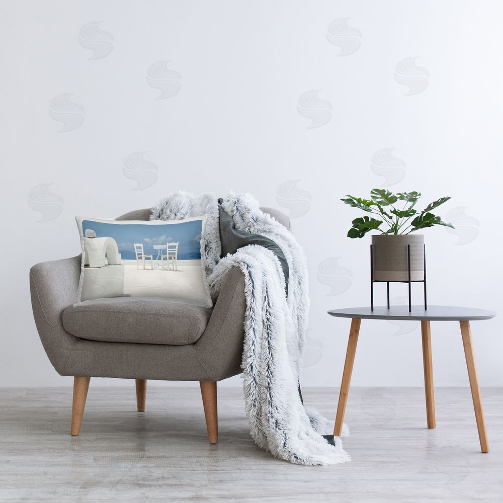 Erin Marie Overlooking Sky Scenery Printed Plush Polyester Throw Pillow On Chair