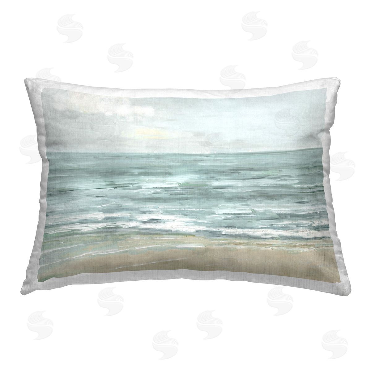 Sally Swatland Brushed Beach Waves Printed Plush Polyester Throw Pillow