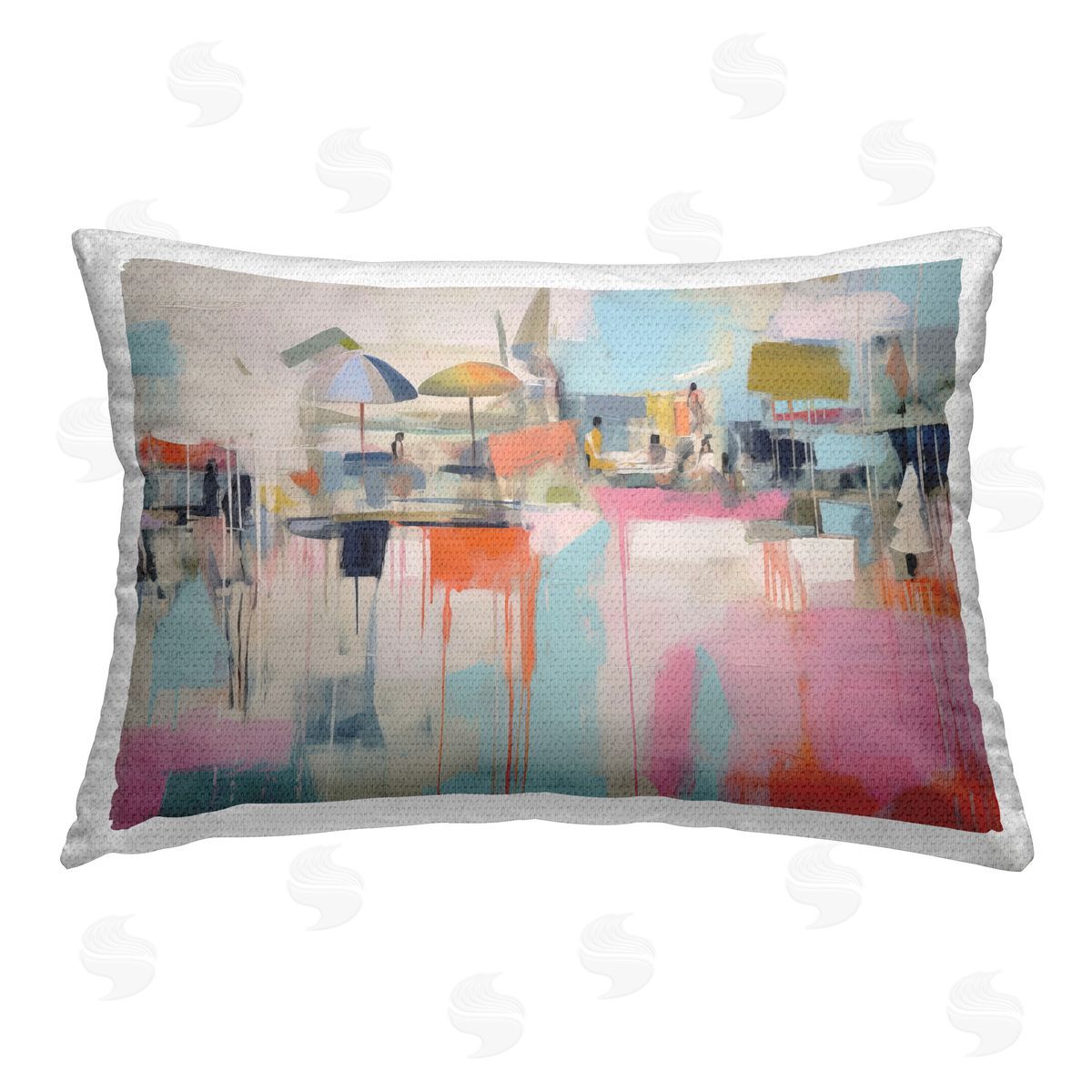 Irena Orlov Paint Drip Bistro Outdoor Quick-Dry Polyester Printed Throw Pillow