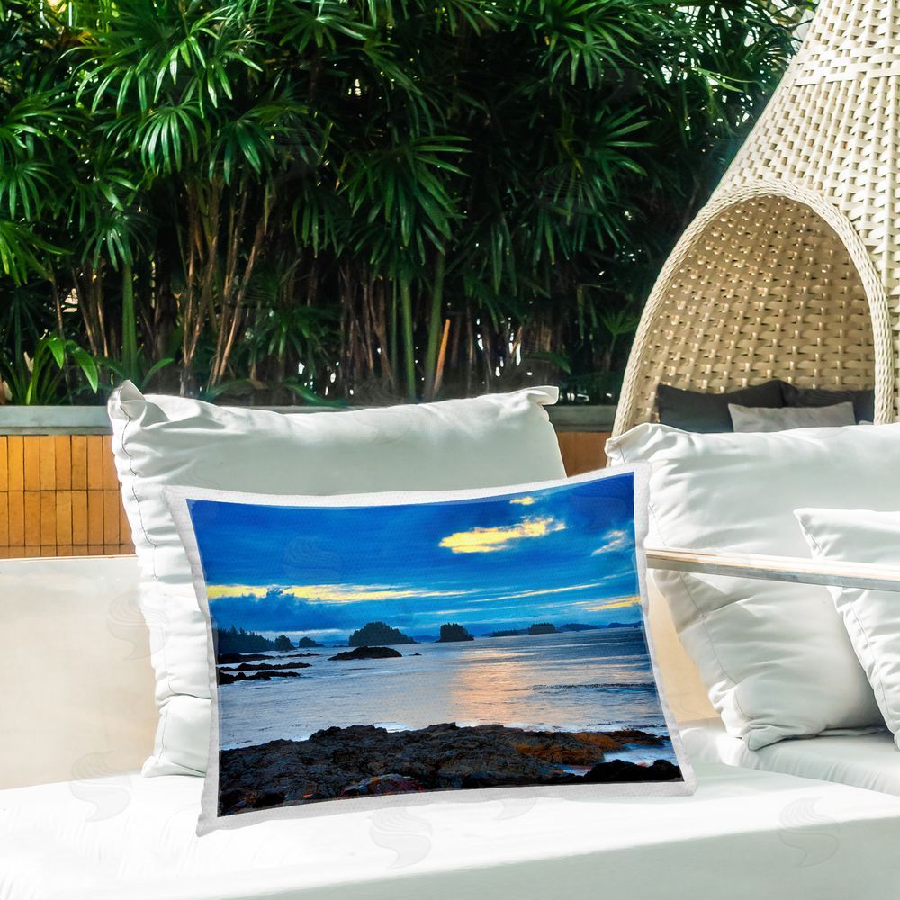 Chuck Burdick Sun Reflection Beach Outdoor Quick-Dry Polyester Printed Throw Pillow in Back Yard