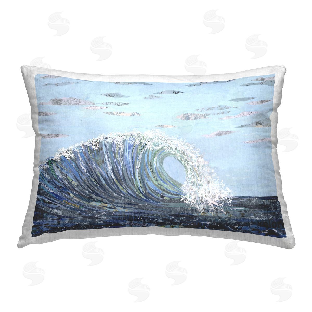 Jennifer Peck Big Kahuna Wave Printed Plush Polyester Throw Pillow