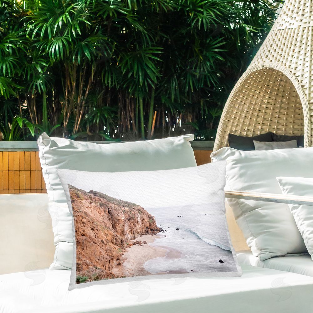 Elena Chukhlebova Rocky Cove Cliff Outdoor Quick-Dry Polyester Printed Throw Pillow in Back Yard