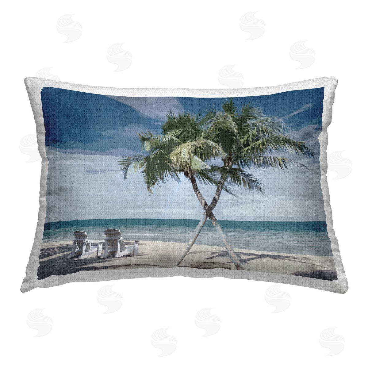 Denise Brown X Marks The Spot Outdoor Quick-Dry Polyester Printed Throw Pillow
