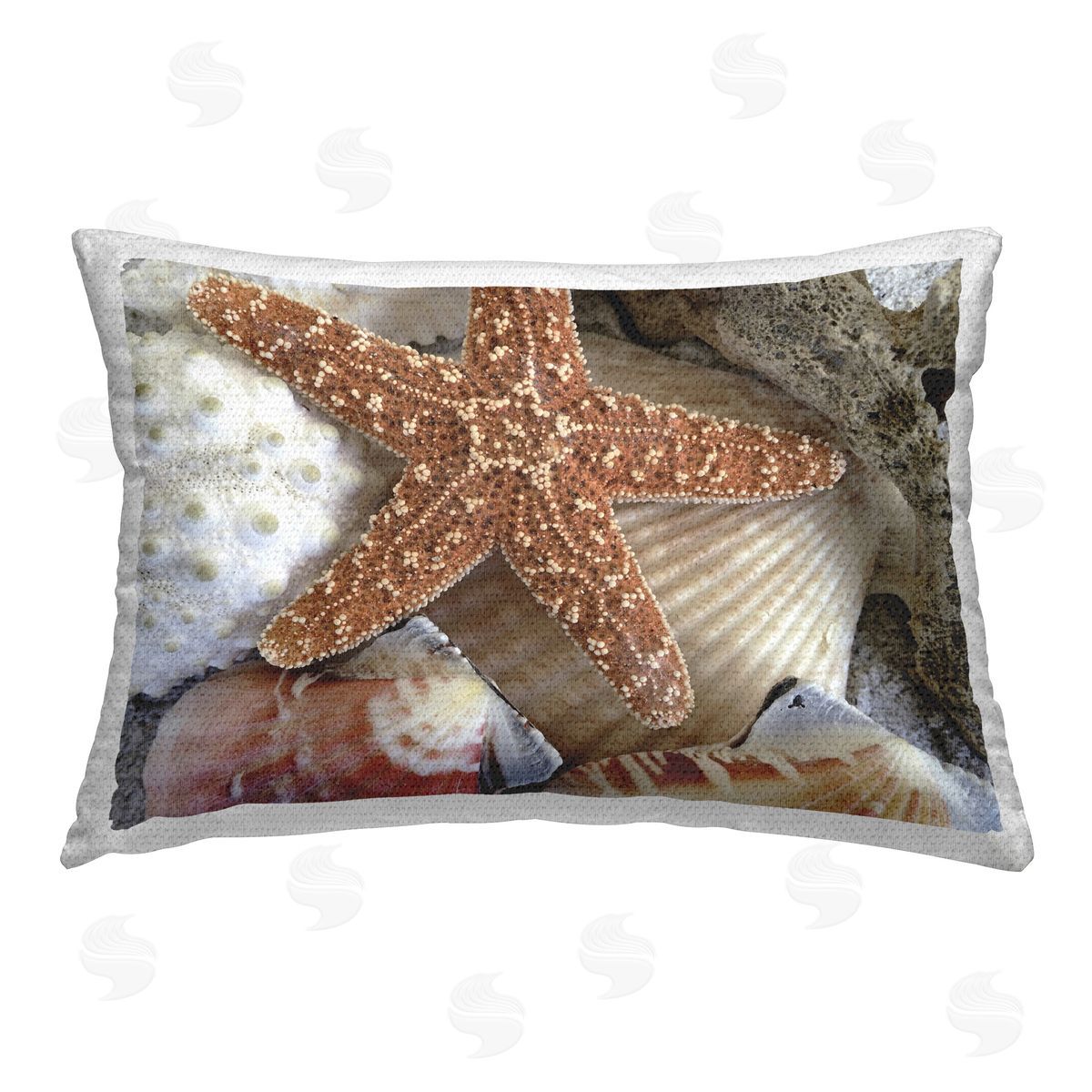 Graffitee Studios Starfish & Shell Stack Outdoor Quick-Dry Polyester Printed Throw Pillow
