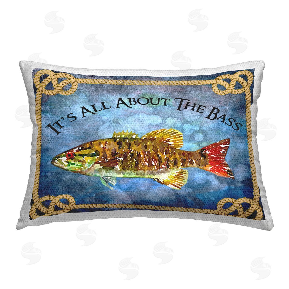 Jill Meyer All About The Bass Outdoor Quick-Dry Polyester Printed Throw Pillow