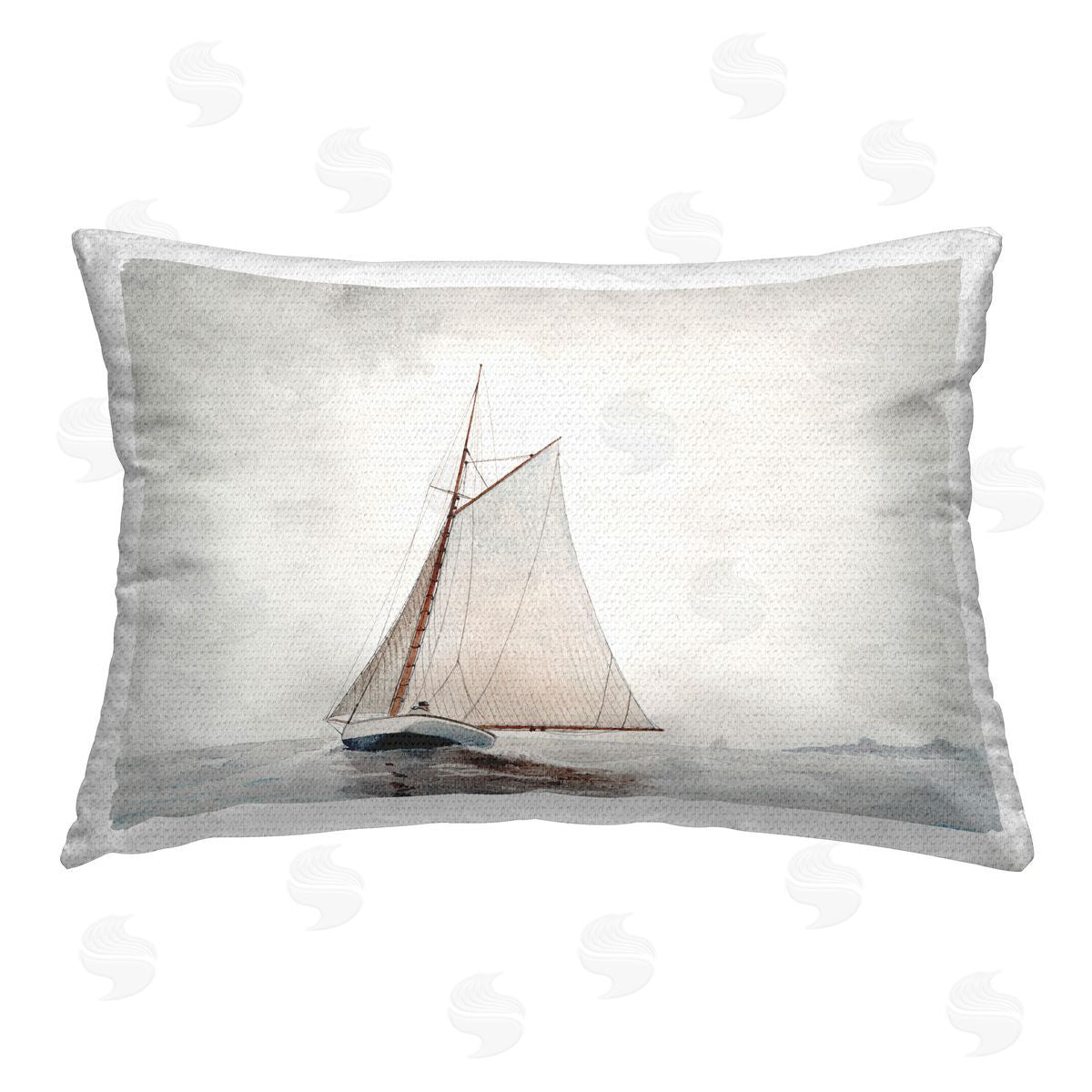 Lettered and Lined Timeless Sea Vessel Outdoor Quick-Dry Polyester Printed Throw Pillow